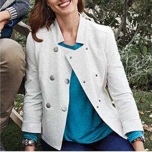 CAbi Charlie Moto Jacket Style #3028 Double Breasted Snap Front Lightweight Coat